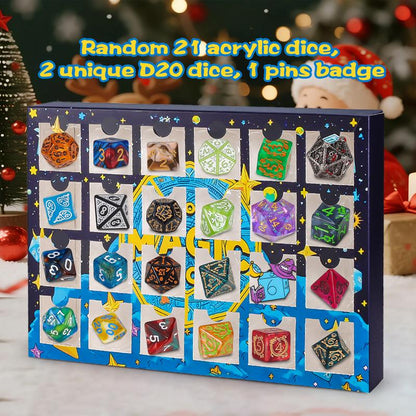 2025 Christmas Dice Advent Calendar -with 24 holes Include Badge