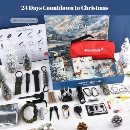 Survival Kit Advent Calendar 2025 – 24 Days Christmas Countdown Gift for Men