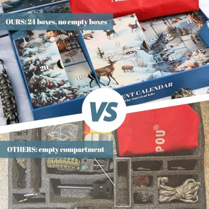 Survival Kit Advent Calendar 2025 – 24 Days Christmas Countdown Gift for Men